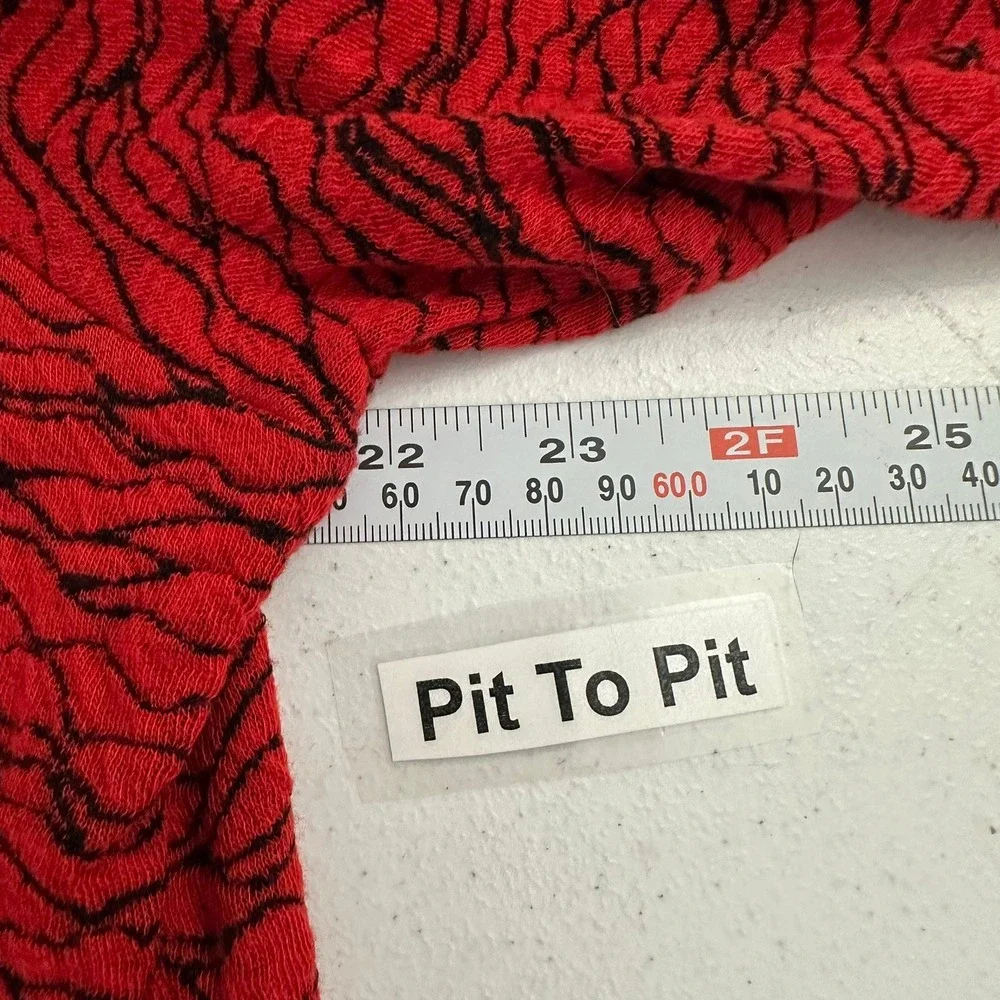 Parsley‎ & Sage Womens Artsy Top Size L Eclectic Indie Bold Lagenlook Red Black